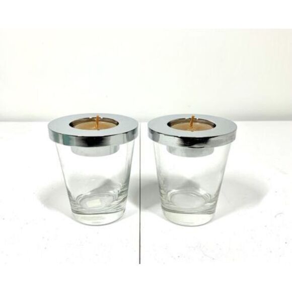 PartyLite Versatility Votive Tealight Candle Holders & 12 Tamboti Safari Candles - Picture 2 of 6